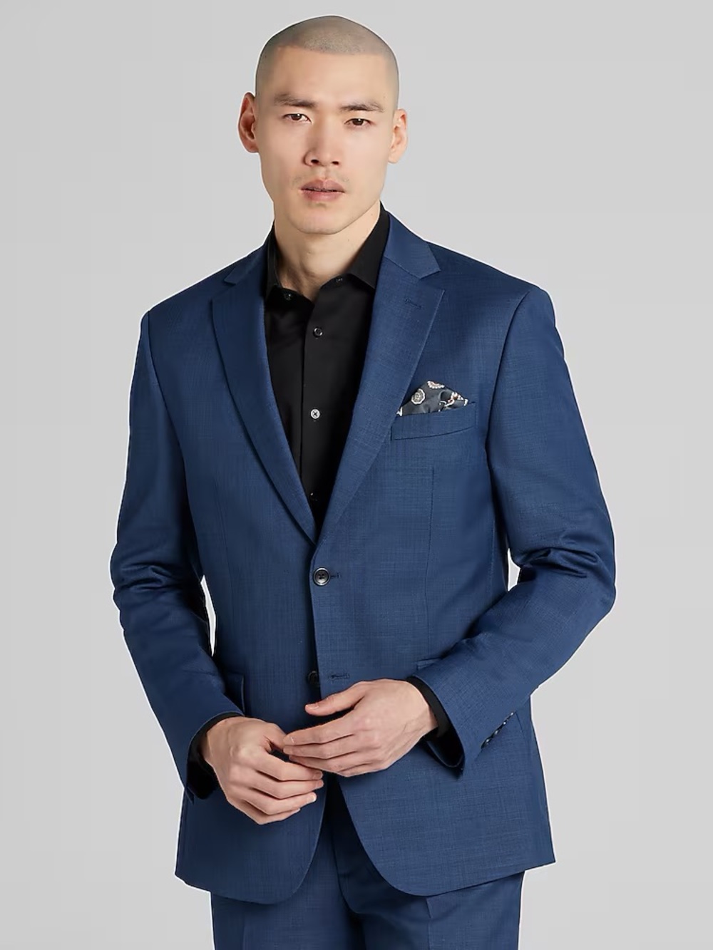 Pronto Uomo Navy Blue Two-Button Suit Jacket